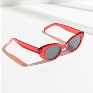 Red cat eye sunglasses from UO bought in May